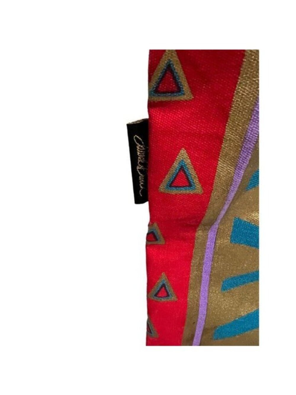 Laurel Burch Cat Geometric Large Shoulder Tote Bag Beaded Inner Pockets EUC - Picture 6 of 12